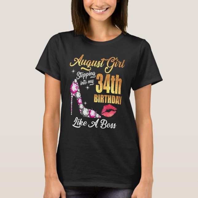 T-shirt Entrée En Mon 34E Anniversaire Comme Un Patron Pou (Devant)