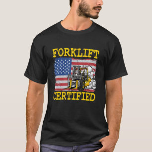 T-shirt Entrepôt américain Drapeau chariot élévateur à fou
