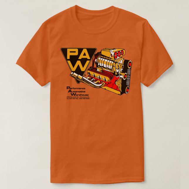 T-shirt Entrepôt automobile performant PAW (Design devant)