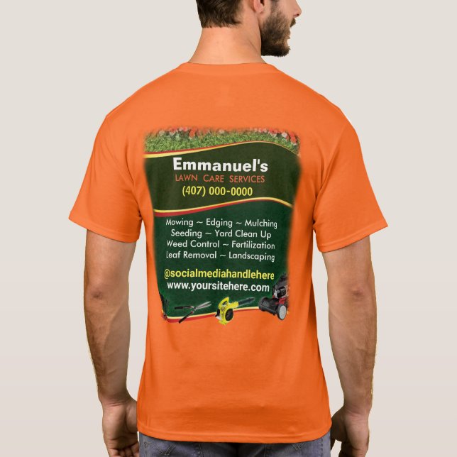 T-shirt Entrepôt de pelouse Aménagement de l'herbe Coupe o (Dos)