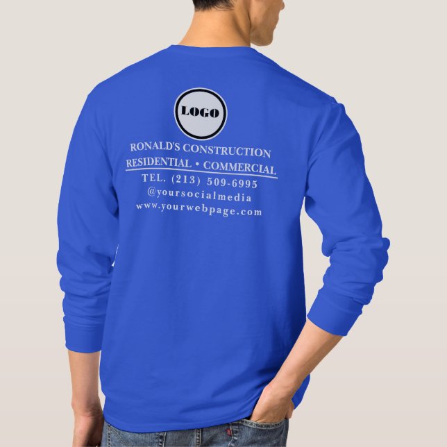 T-shirt Entrepreneur en construction Commerce des employés (Dos)