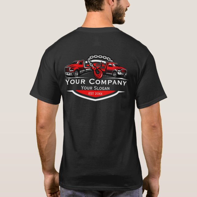 T-shirt Entreprise de remorquage professionnelle, service  (Dos)