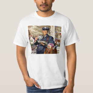 T-shirt Entreprise Vintage, Facteur Livrant du Courrier Le