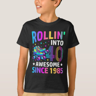 T-shirt Entrer dans les 40 ans Patins 40e Anniversaire Gif
