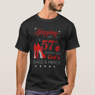 T-shirt Entrer dans mon 57e anniversaire avec la grâce de 