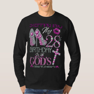 T-shirt Entrez dans mon 28e anniversaire avec la grâce de 