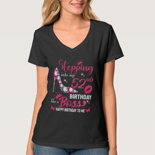 T-shirt Entrez dans mon 52e anniversaire comme un patron (Devant)