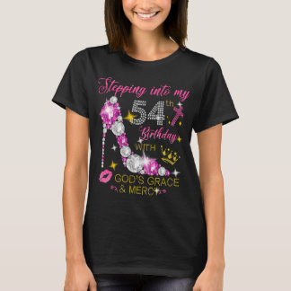 T-shirt Entrez dans mon 54ème Anniversaire avec la grâce d