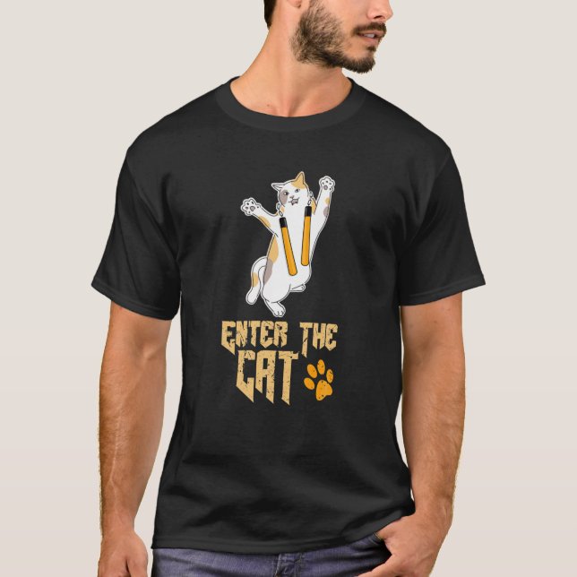 T-shirt Entrez le chat Kung Fu Martial Arts Combattez le c (Devant)
