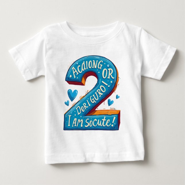 T - Shirt-Entwürfe für einen zweijährigen Geburtst Baby T-shirt (Vorderseite)