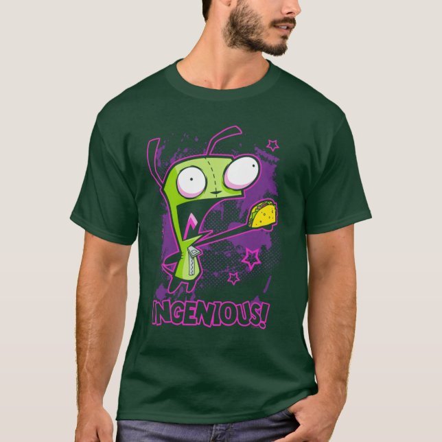T-shirt Envahisseur Zim Ingeniousaco Gir Y2K Dessin Animé  (Devant)