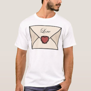T-shirt Enveloppe de lettre d'amour mignonne