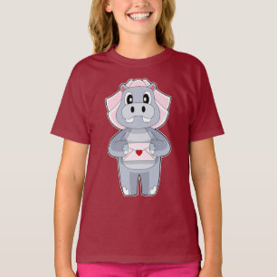 T-shirt Enveloppe de mariage de la mariée hippopotame