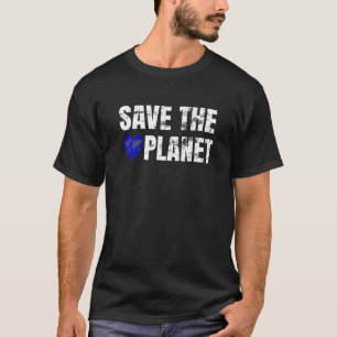 T-shirt Environnement De Distresse Sauvez La Planète Vinta