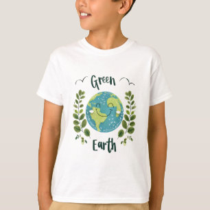 T-shirt Environnement mondial - Terre souriante avec Terre
