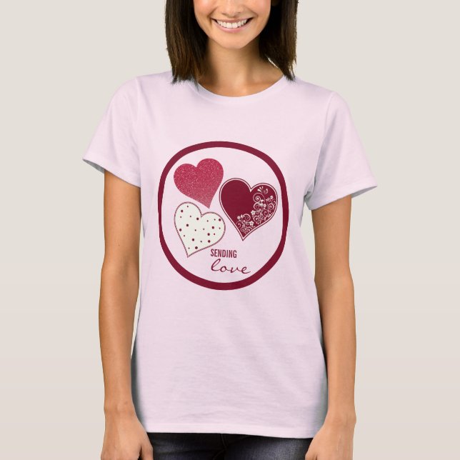 T-shirt Envoi d'amour, Valentine (Devant)
