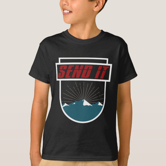 T-shirt Envoyer À Chemise Hommes Femmes Enfants Ski Snowbo (Devant)