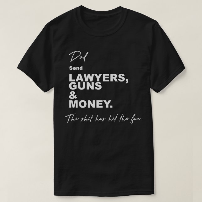 T-shirt Envoyer Avocats fusils et argent Premium (Design devant)