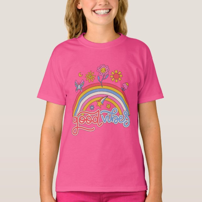 T-shirt Envoyez Good Vibes À Votre Chemin ! 🌈 ✨ (Devant)