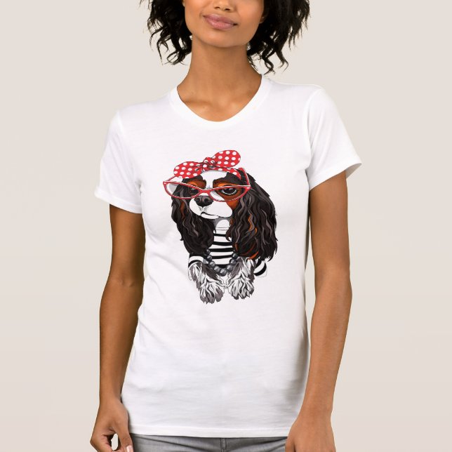 T-shirt Épagneul cavalier du Roi Charles de Paris avec (Devant)