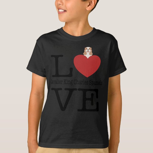T-shirt Épagneul cavalier mignon du Roi Charles d'amour (Devant)