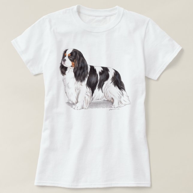 T-shirt : épagneul de roi Charles cavalier (Design devant)