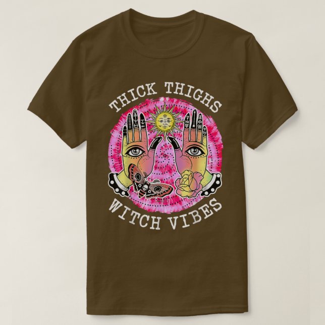 T-shirt Épais cuisses Vibes sorcière Halloween Hex Hex Le  (Design devant)