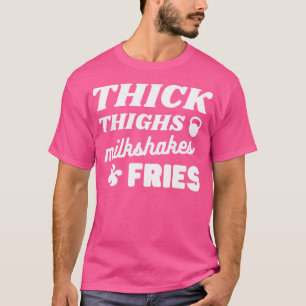 T-shirt Épais Lait Shakes Fries Poids Drôle Lifting
