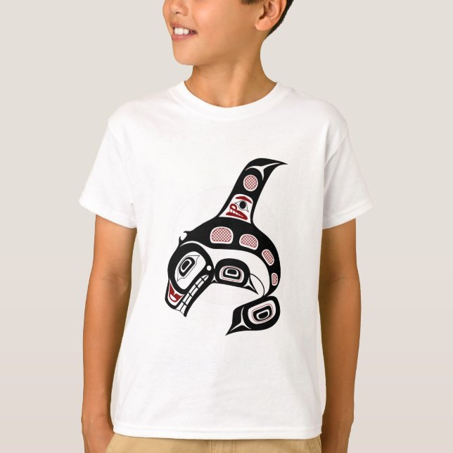 T-shirt Épaulard du nord-ouest d'art de Haida de Côte (Devant)