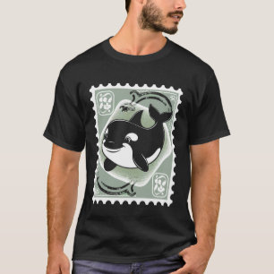 T-shirt Épaulard timbre-poste animal vintage
