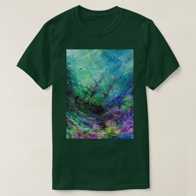 T-shirt Épave du navire sous-marin Ocean Life (Design devant)