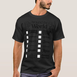 T-shirt Epcot Boire autour du monde (Black Text, Canada F
