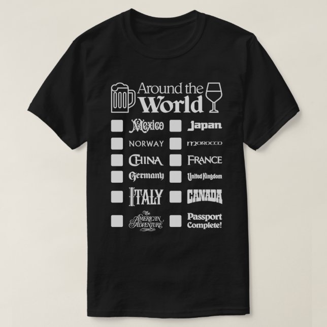 T-shirt Epcot Boire autour du monde Texte blanc Mexique Fi (Design devant)