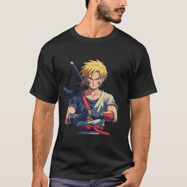 T-shirt Epic Anime Warrior - Style de lame électri (Devant)