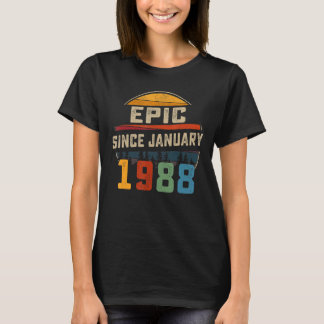T-shirt Epic Depuis Janvier 1988 35e Anniversaire 35 Ans O