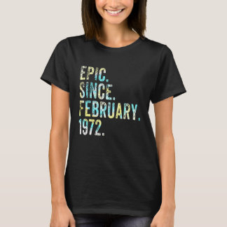 T-shirt Epic Since February 1972 50th Birthday Fifty Vinta