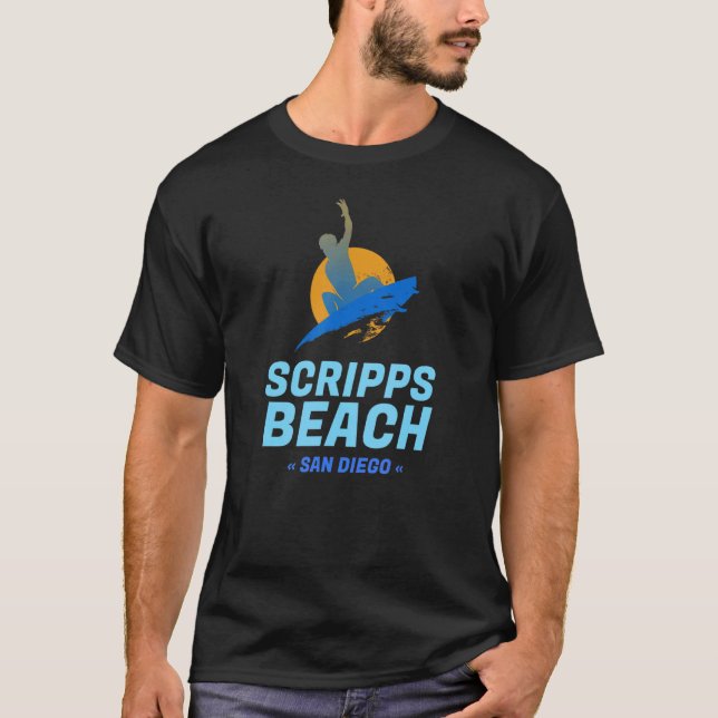 T-shirt Epic Surfer Scripps Beach San Diego (Devant)