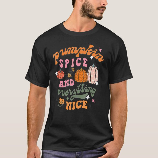 T-shirt Épice Citrouille Rétro Et Tout Tombe Autum Que (Devant)