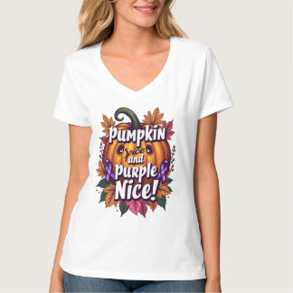 T-shirt Épices citrouilles et pourpre Nice : Funny Fall Aw