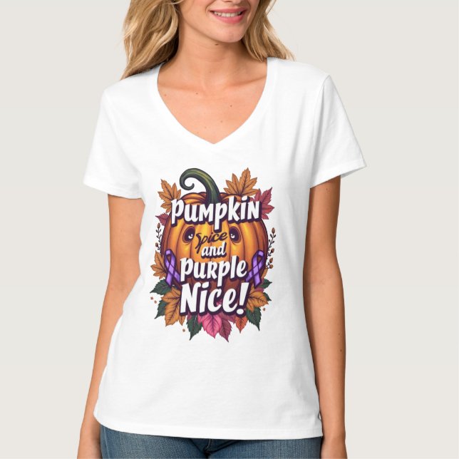 T-shirt Épices citrouilles et pourpre Nice : Funny Fall Aw (Devant)