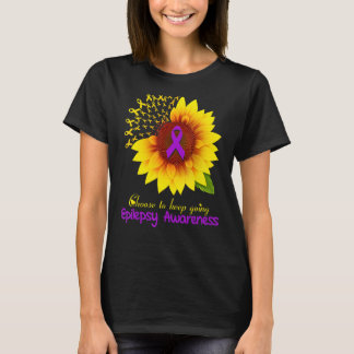 T-shirt Épilepsie De Tournesol Choisir De Continuer L'Épil
