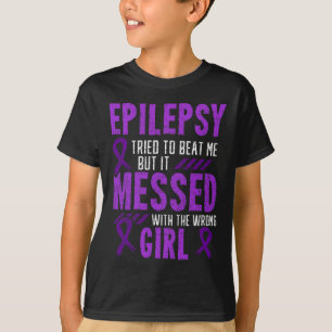 T-shirt Epilepsie Guerrier Jour Epileptique Fille pourpre