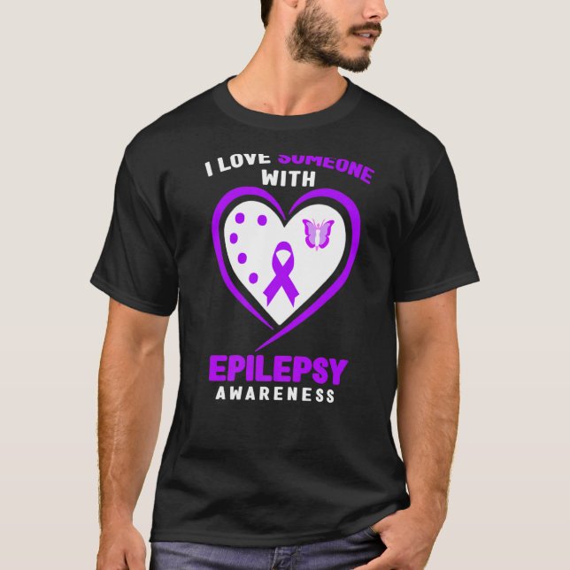 T-shirt Epilepsie J'Aime Quelqu'Un Avec Sensibilisation À  (Devant)