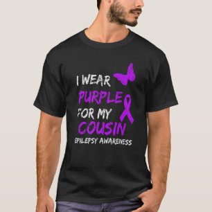 T-shirt Épilepsie Je Porte Du Violet Pour Mon Cousin Ruban
