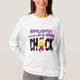 T-shirt Épilepsie salie avec le poussin faux