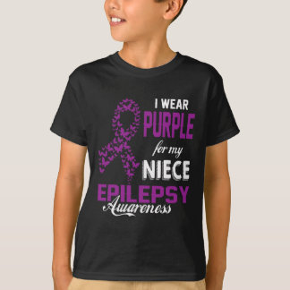 T-shirt Epilepsie Sensibilisation Je Porte Violet Pour Ma