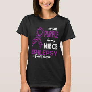 T-shirt Epilepsie Sensibilisation Je Porte Violet Pour Ma