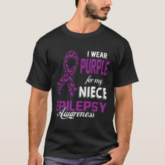T-shirt Epilepsie Sensibilisation Je Porte Violet Pour Ma