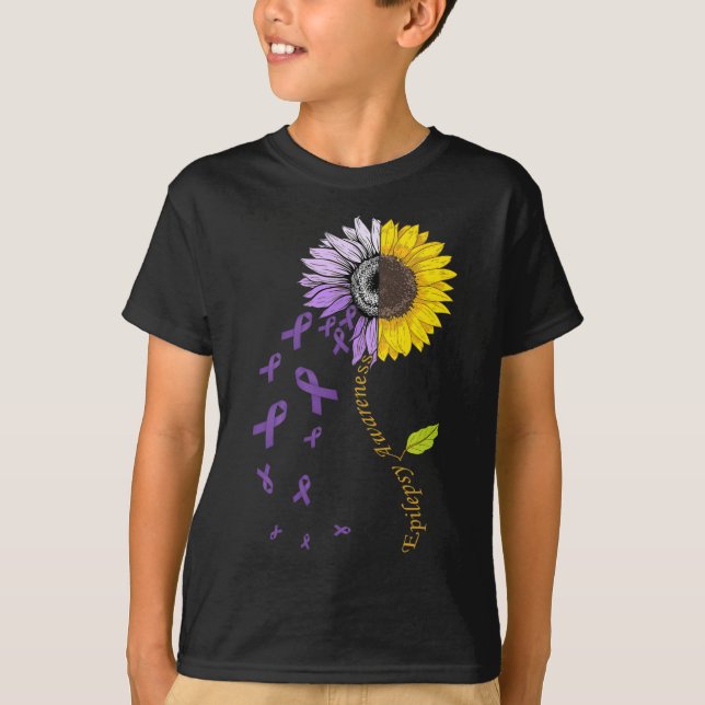 T-shirt Epilepsy Awareness Sunflower  (Devant)