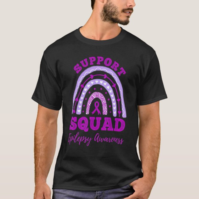 T-shirt Epilepsy Support Squad Epilepsy Awareness Rainbow  (Devant)